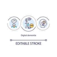 Digital dementia concept icon