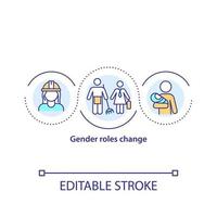 Gender roles change concept icon vector