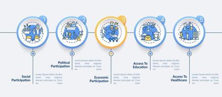 plantilla de infografía vectorial de criterios de brecha de género vector