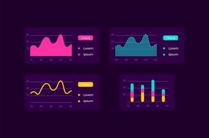 Infocharts UI elements kit vector