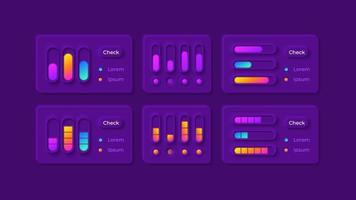 Setting adjustments UI elements kit vector