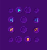 Music player UI elements kit vector