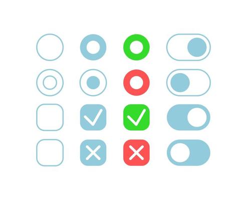 Confirmation buttons UI elements kit