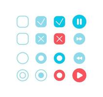 Audio player settings UI elements kit vector