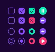 MP3 player buttons UI elements kit vector