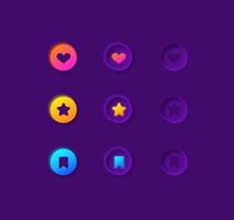 Like buttons UI elements kit vector