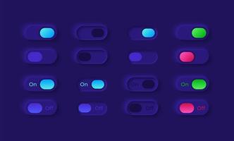 Power on and off UI elements kit vector