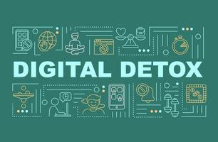 banner de conceptos de palabra de desintoxicación digital vector