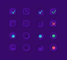 Notification buttons UI elements kit vector