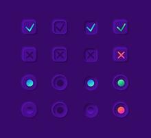 Notification buttons UI elements kit vector