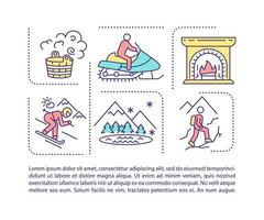Winter spending time concept icon with text vector