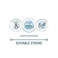 Glaciers national park concept icon vector