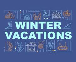 banner de conceptos de palabra de vacaciones de invierno vector