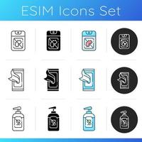 Disinfectant sanitizers icons set vector