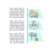 Renewable power resources concept icon with text vector