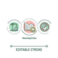 Housing crisis concept icon vector