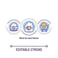 Rent-to-own home concept icon vector