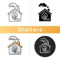 Homeless shelter icon vector