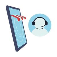 call center with virtual store vector