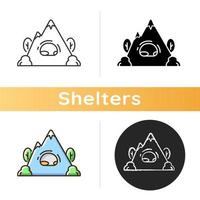 Rock shelter icon vector
