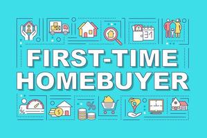 First-time homebuyer word concepts banner vector