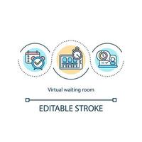 Virtual waiting room concept icon