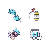 Medical equipment RGB color icons set vector