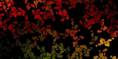 Dark green, yellow vector backdrop with chaotic shapes.
