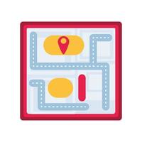 paper map with location pointer on white background vector