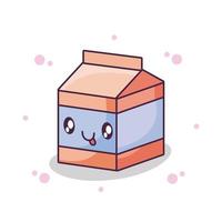 leche en caja estilo kawaii vector