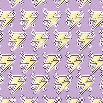 pattern with thunder, patch style vector