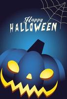 Halloween blue pumpkin cartoon vector design