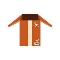 cardboard box with open lid on white background vector