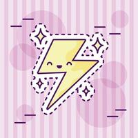 thunder or lightning, kawaii style vector