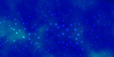 Dark BLUE vector background with colorful stars.