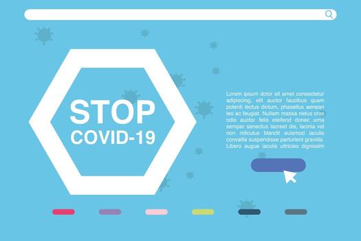 stop covid 19, la lucha contra el coronavirus, pandemia con células peligrosas vector