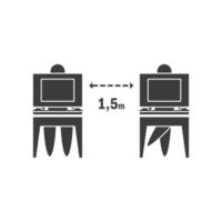 personas que trabajan en la computadora, distanciamiento social vector