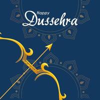 gold bow with arrow in front of mandalas ornaments on blue background vector design