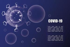 enfermedad por coronavirus o covid 19, células de virus flotantes vector