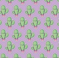 pattern with cactus tropical, patch style vector