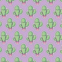 pattern with cactus tropical, patch style vector