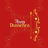 gold bow with arrow in front of mandalas ornaments of happy dussehra vector design