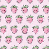 pattern with strawberries, patch style vector