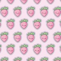 pattern with strawberries, patch style vector