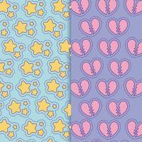 stars and broken hearts background vector design