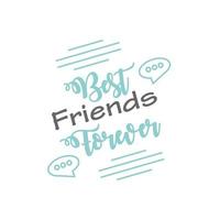 best friends forever with bubbles detailed style icon vector design