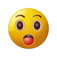 surprised emoticon on white background vector