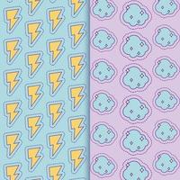 thunders and clouds background vector design