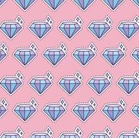 pattern with shining diamond, patch style vector