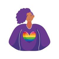 person celebrating gay pride day in white background vector